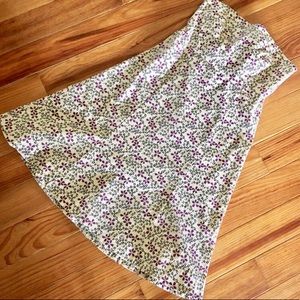 GAP Purple Flower Built-in Bra Strapless Tea Dress